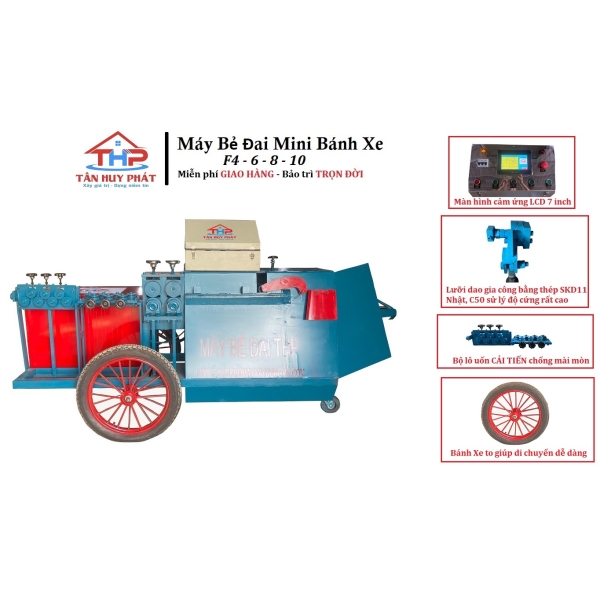 MÁy bẻ đai sắt mini có bánh xe kéo